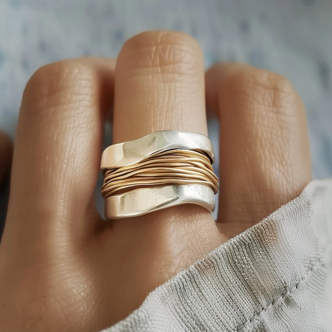 Sølv Gulltråder Ring
