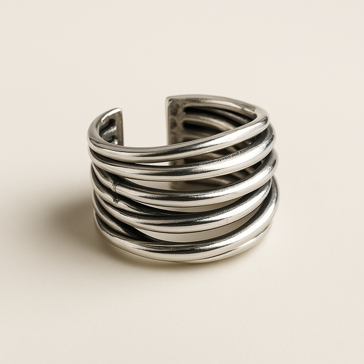 Sølv Justerbar Lagdelt Ring