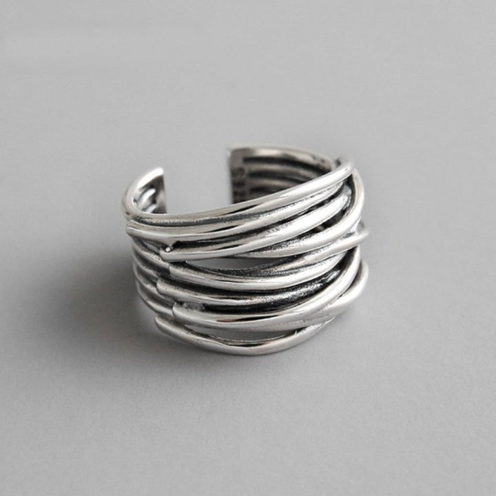 925 Sterling Sølv Justerbar Laget Ring