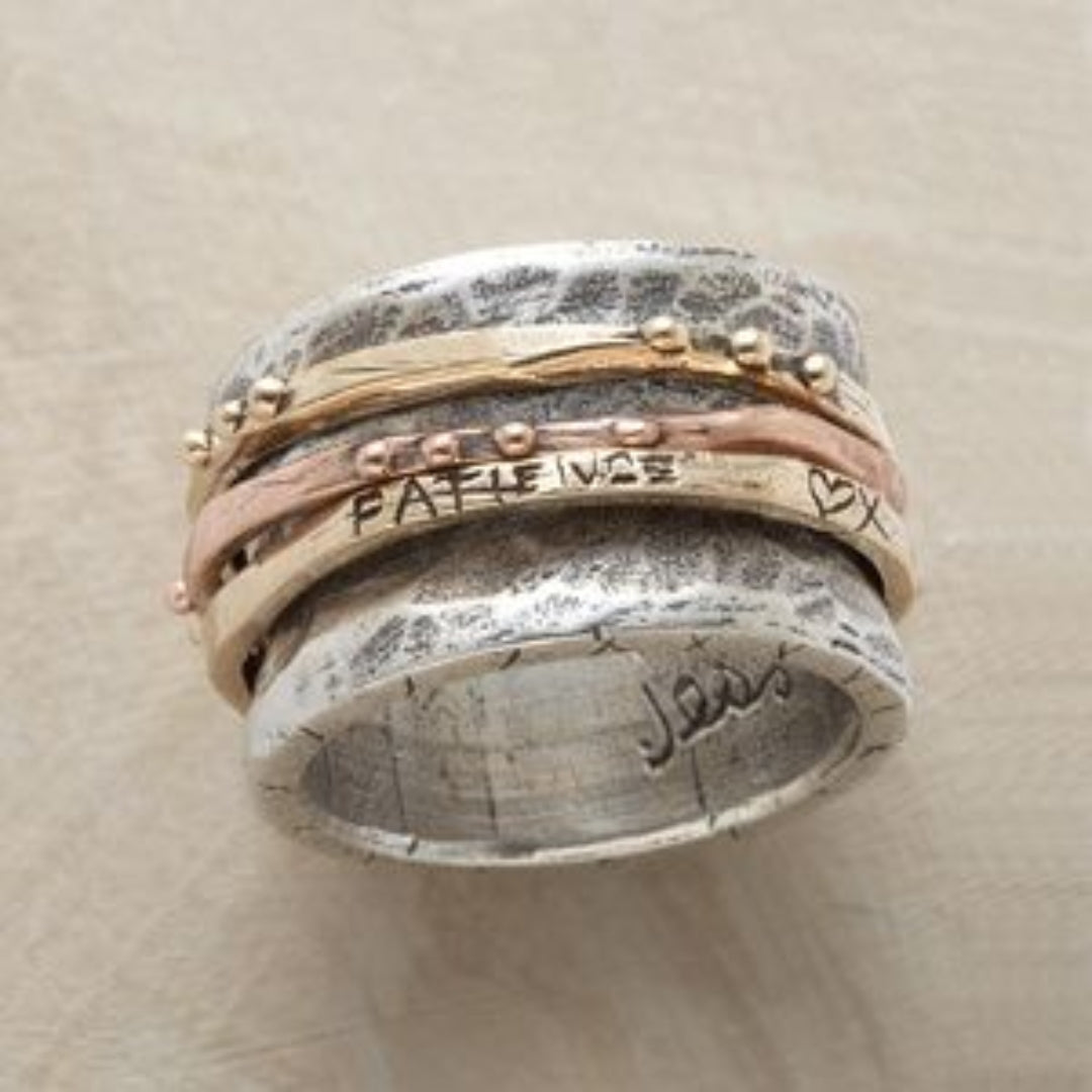Vintage Gull Rose & Sølv Ring