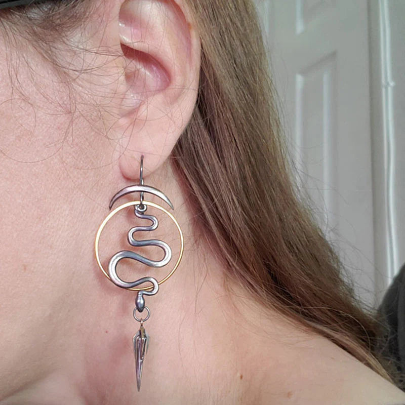 Uregelmessige Geometriske Spiral Øredobber Serpentin