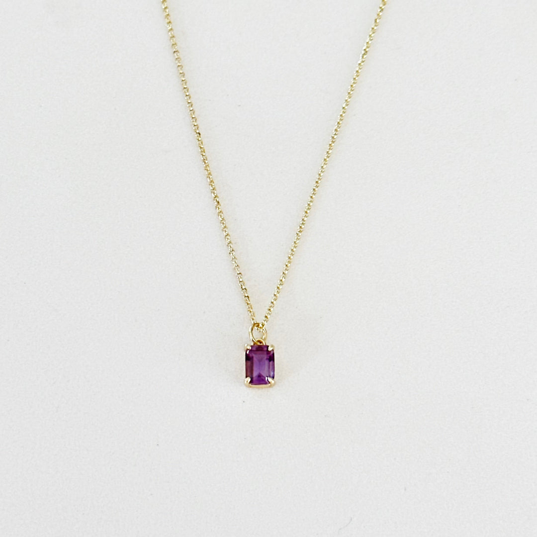 Violetta Ametyst Baguette Halskjede