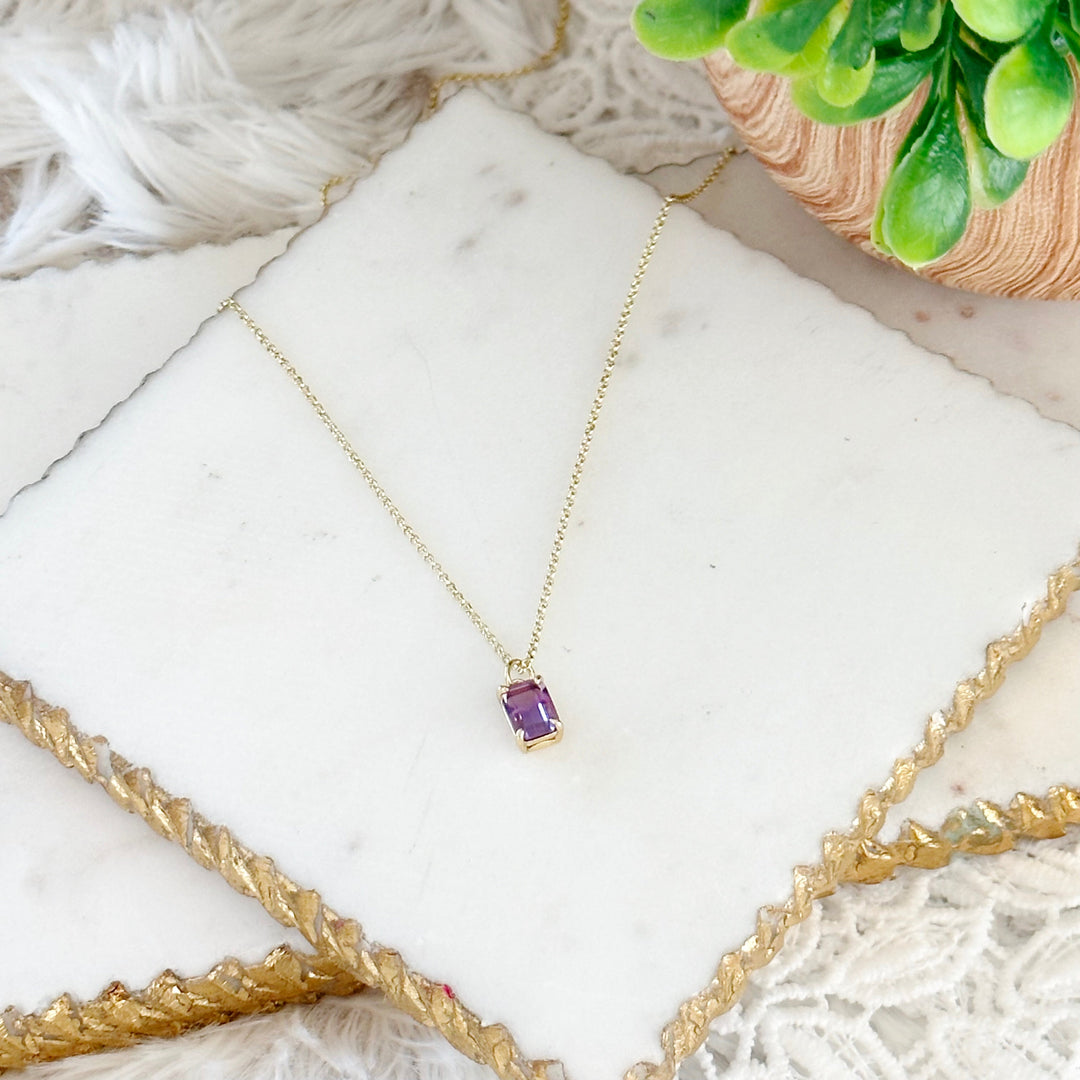 Violetta Ametyst Baguette Halskjede