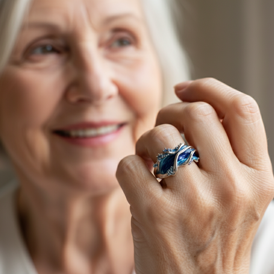 Vintage Gylden Hav Bølge Ring