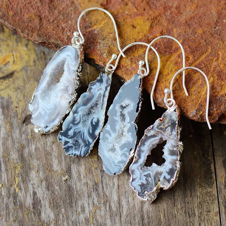 Druzy Geode Dråpeøredobber