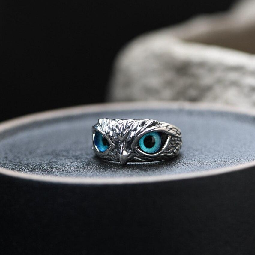 Ugle av Lykke Justerbar Ring i Sølv og Opal