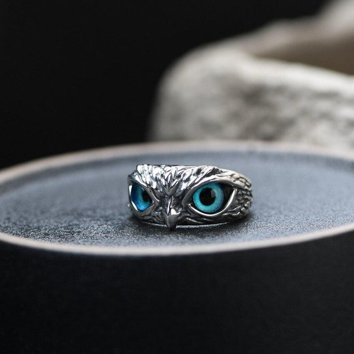 Ugle av Lykke Justerbar Ring i Sølv og Opal