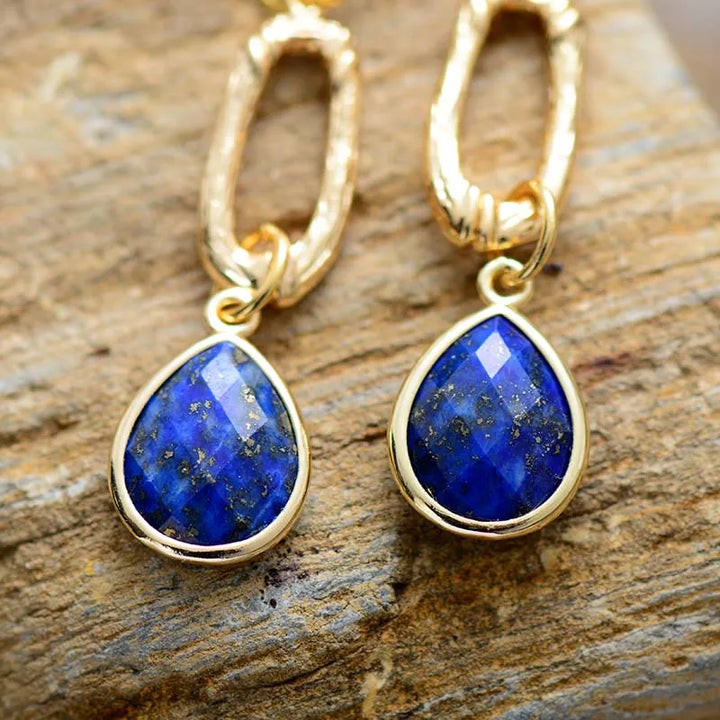Tåredråpe Lapis Lazuli Øredobber