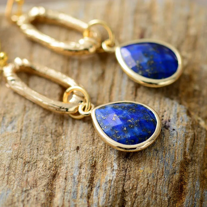 Tåredråpe Lapis Lazuli Øredobber