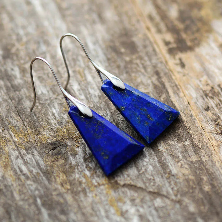 Lapis Lazuli Trapesformede Øredobber