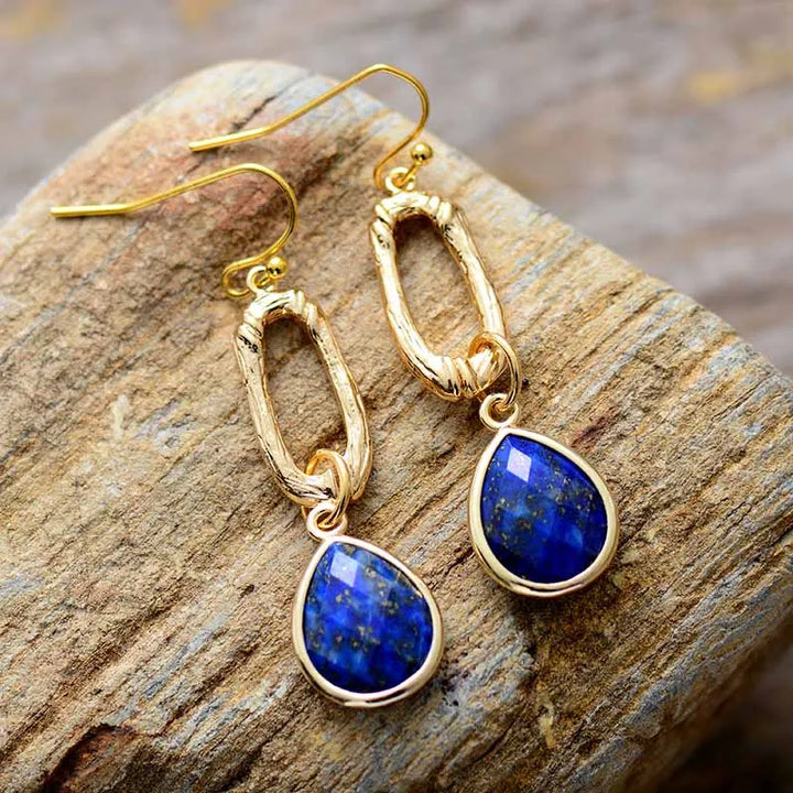 Tåredråpe Lapis Lazuli Øredobber
