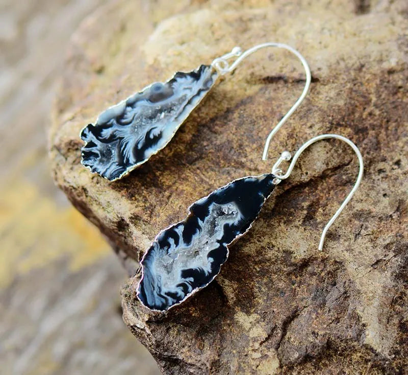 Druzy Geode Dråpeøredobber