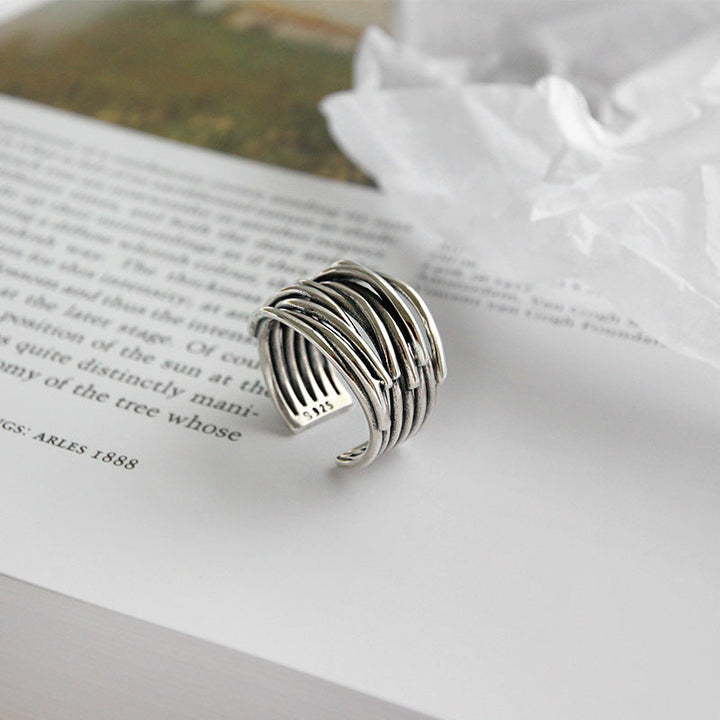 925 Sterling Sølv Justerbar Laget Ring