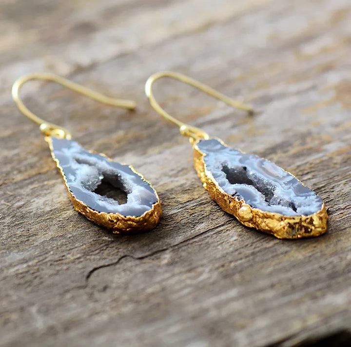 Druzy Geode Dråpeøredobber