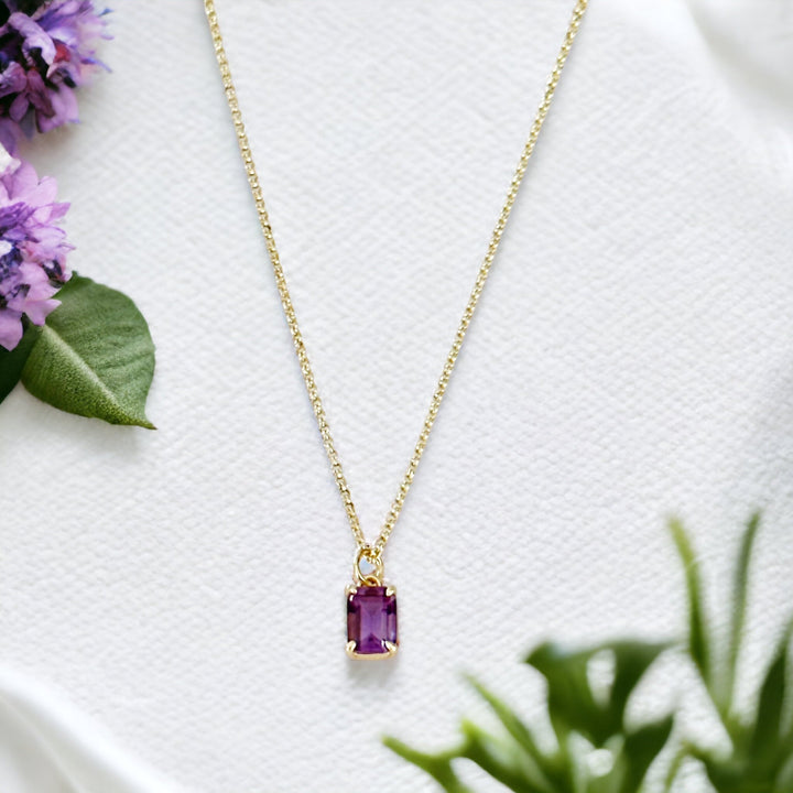Violetta Ametyst Baguette Halskjede
