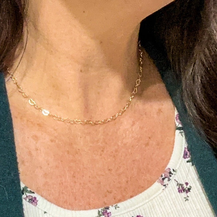 Amore Hjerte Lenke Choker Halskjede