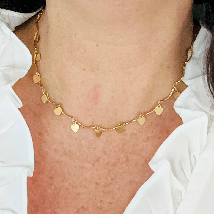 Melita Choker-halskjede med Hengende Hjerte