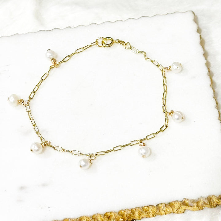 Gina Mini Perle Berlokk Armbånd