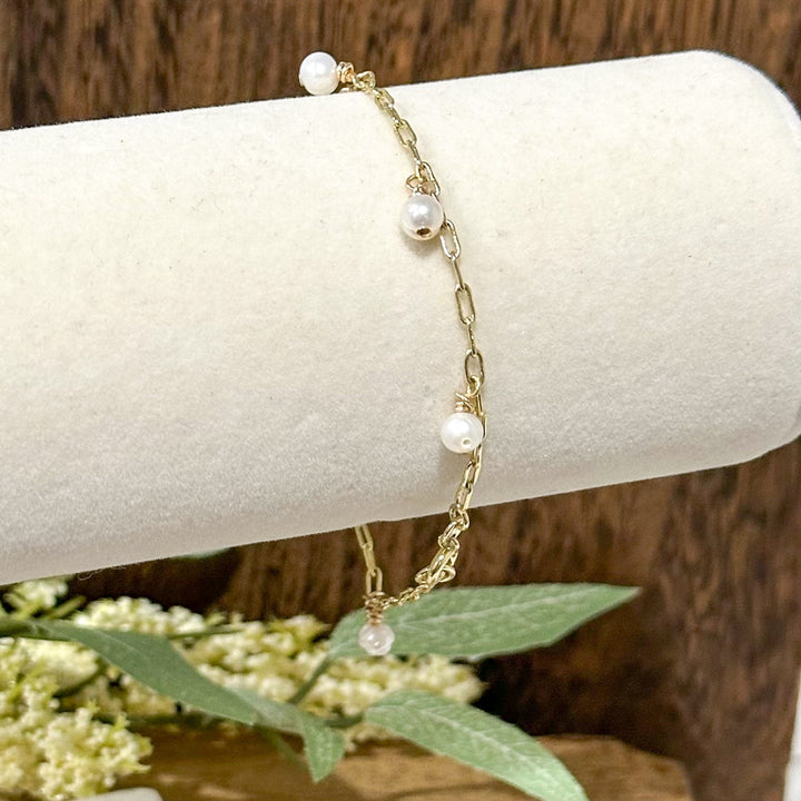 Gina Mini Perle Berlokk Armbånd