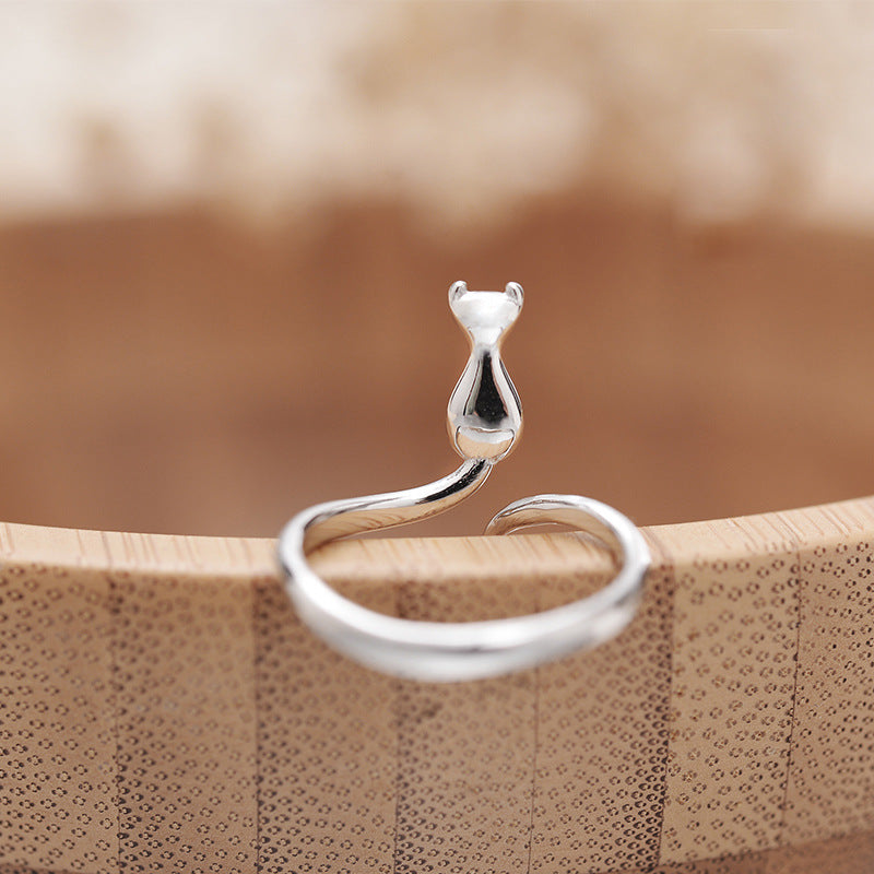 925 Sterling Sølv Justerbar Kattunge Ring