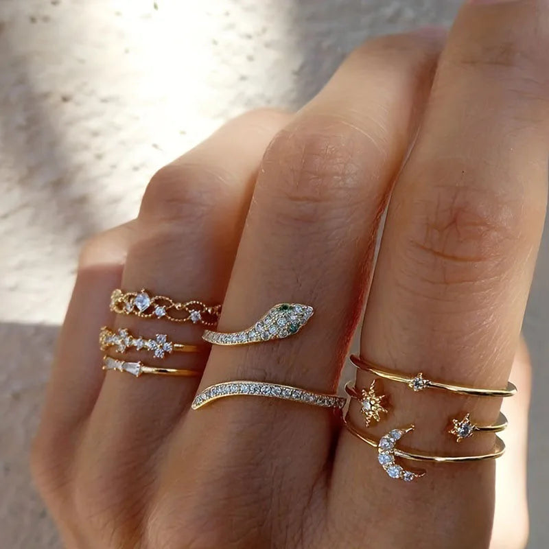 Vintage Gylden Skinnende Ringpakke