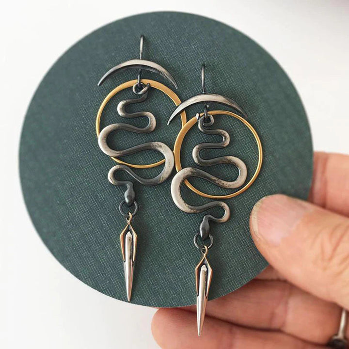 Uregelmessige Geometriske Spiral Øredobber Serpentin