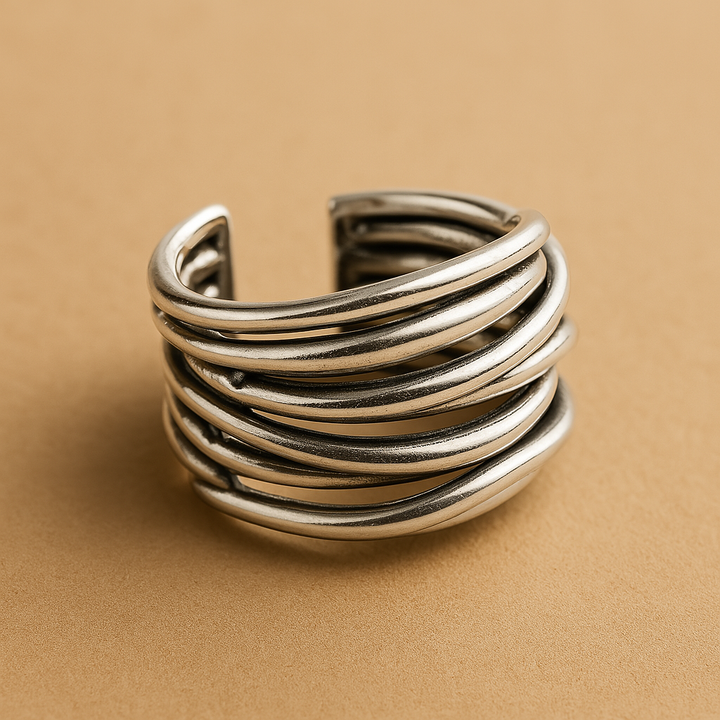 925 Sterling Sølv Justerbar Laget Ring
