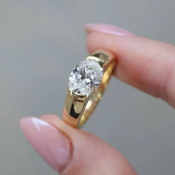 Vintage gull- og zirkonia-ring