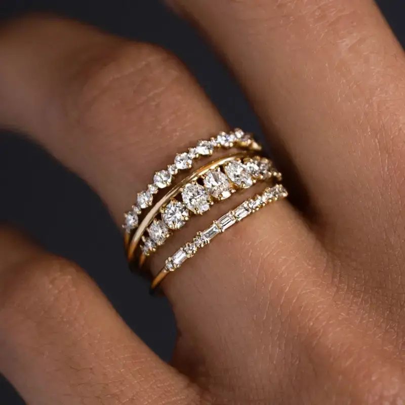 Vintage Elegant Zirkonia Ringsett