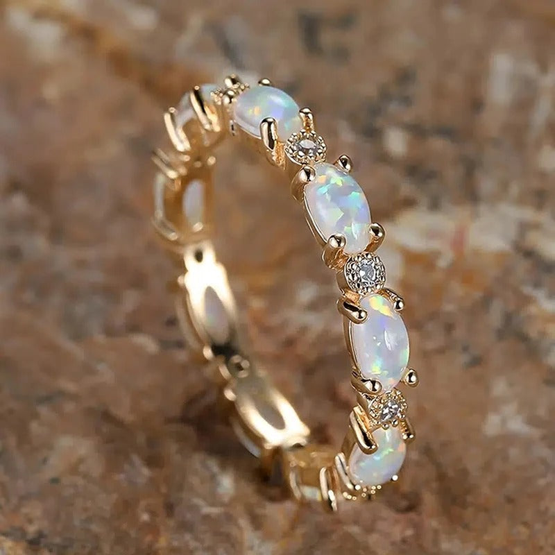 Vintage Gull Opal Evighetsring