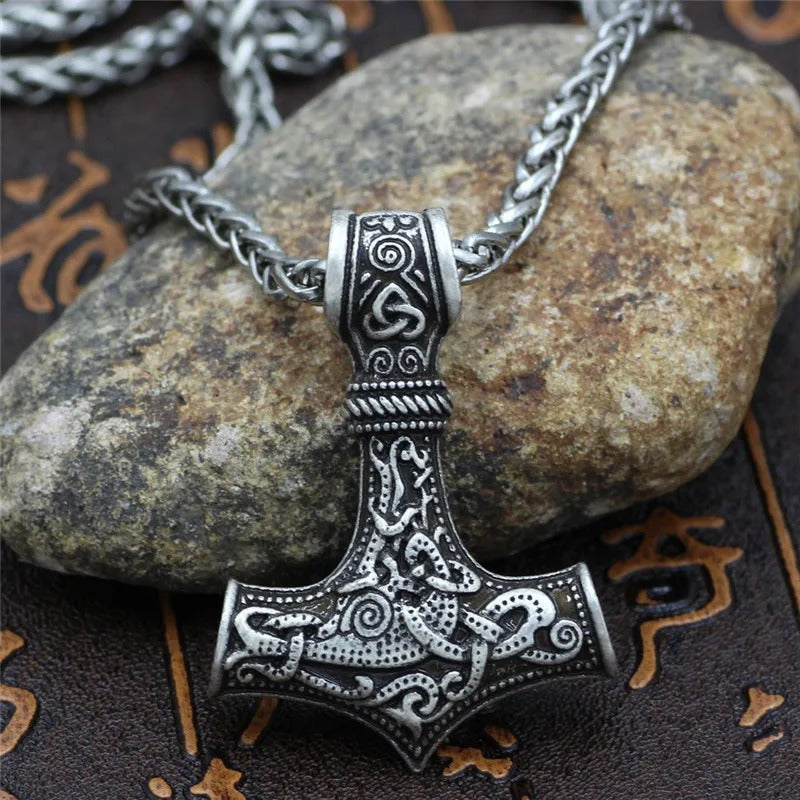 Sølv Viking Thor’s Amulett Halskjede
