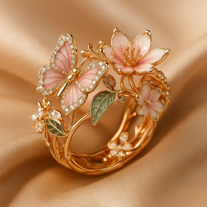 Natur Lysende Sommerfugl Zirkonia Ring
