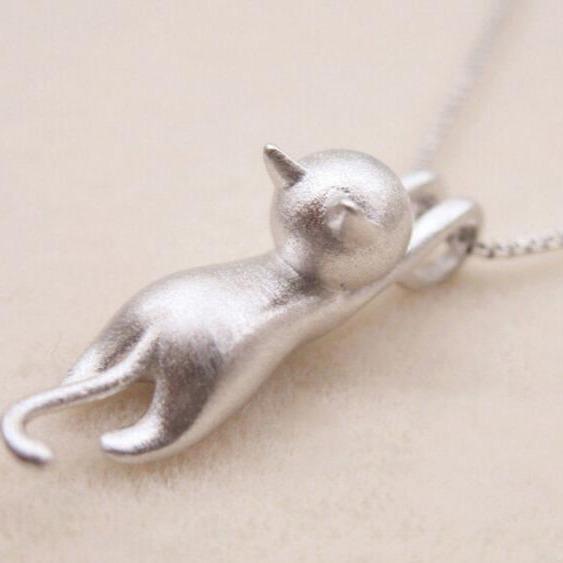 925 Sterling Sølv Lekende Katt Smykke